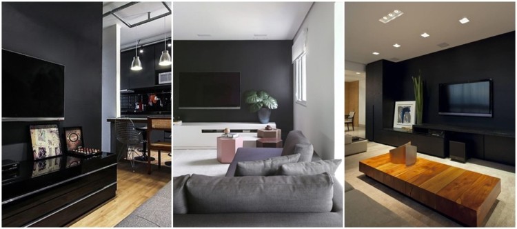 decoração com preto na sala