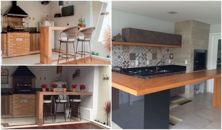 balcão para churrasqueira de madeira