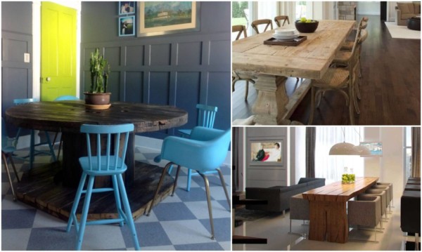 Mesas de madeira maciça rústicas