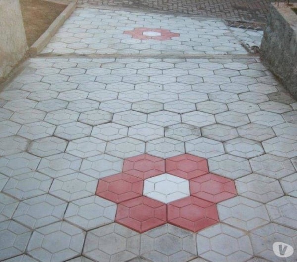 Piso diferente sextavado com duas cores