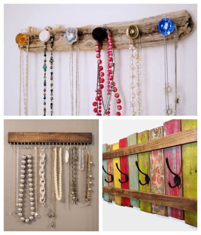 Porta joias e cabeidero em artesanato em madeira