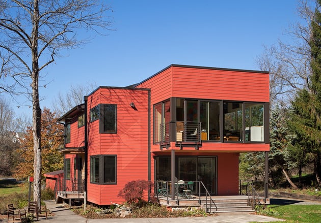casas vermelhas modernas e grandes