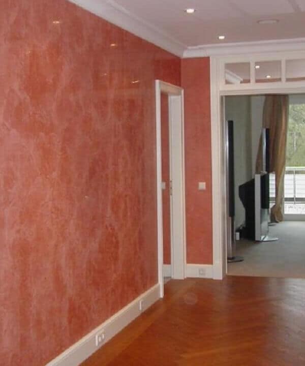 parede marmorizada vermelha