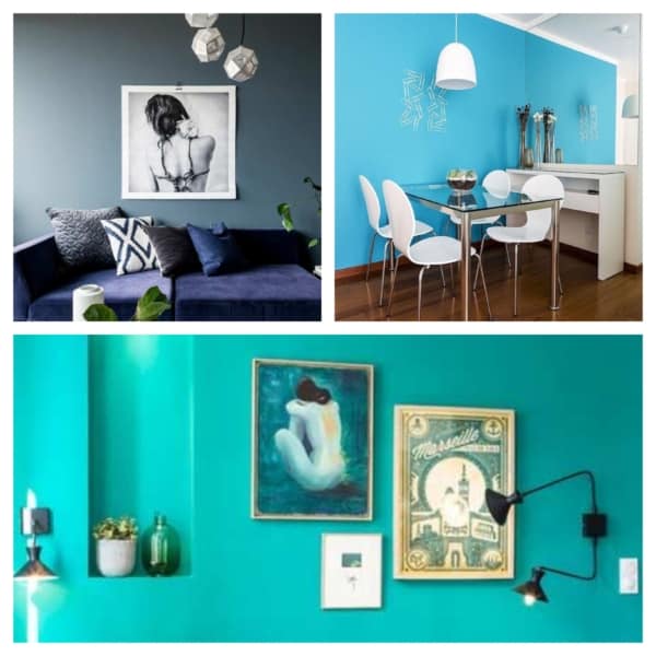 pintura de parede azul