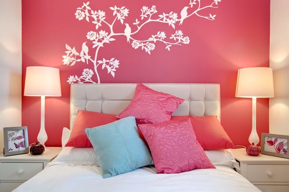 pintura de parede de quarto feminino