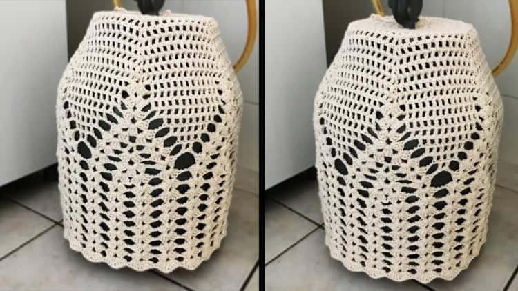 Capa de botijão em crochê Bege