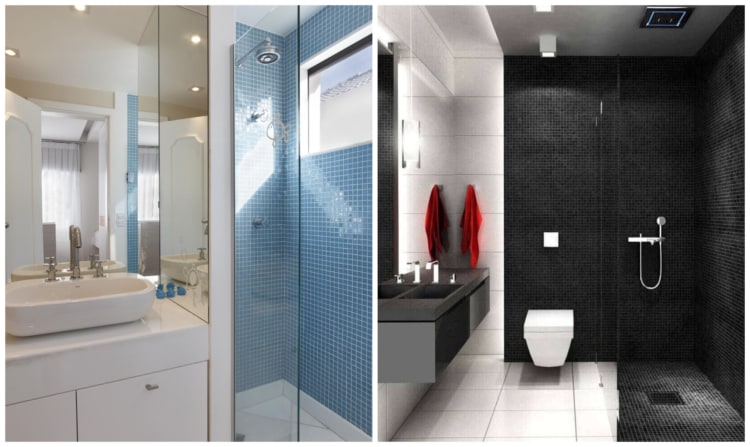 Montagem de cores fortes para banheiro