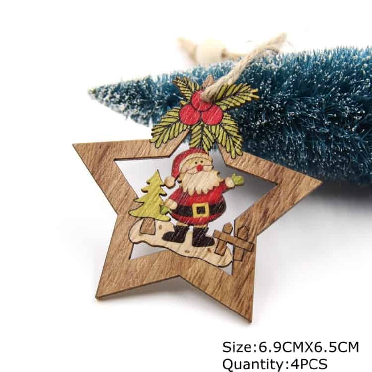Enfeite de Natal artesanal feito com madeira60