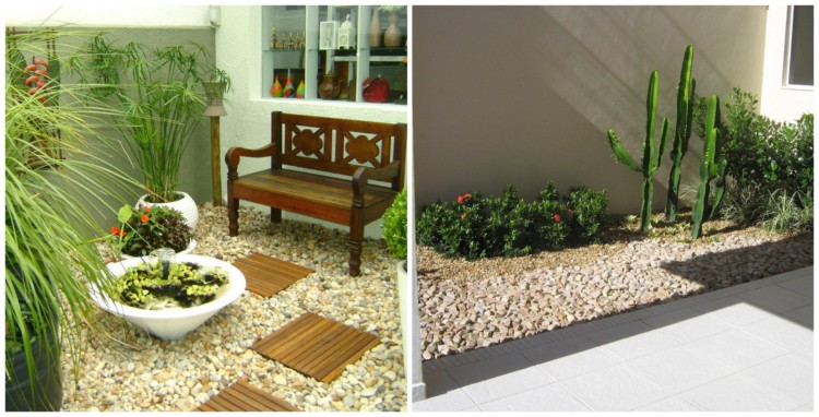 Decoração com Pedras e Vasos