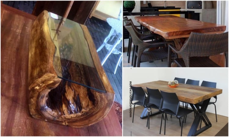 Mesa de madeira de demolição 1