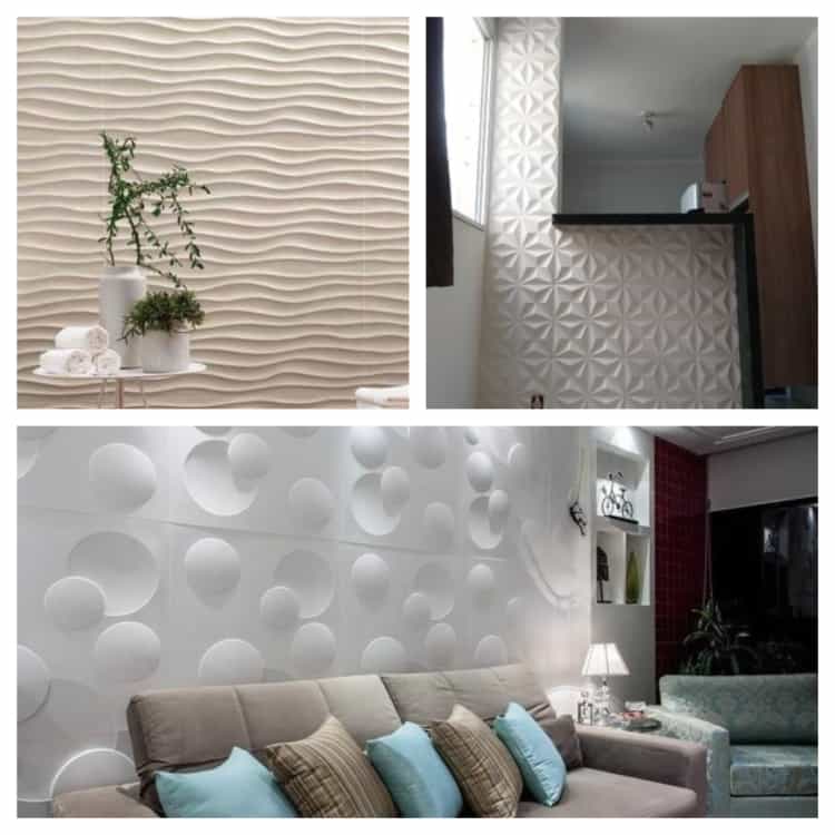 placa de gesso na decoração