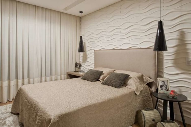 quarto com placa de gesso