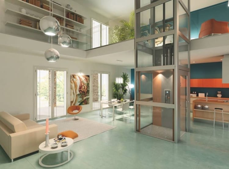 Elevador residencial de contrapeso