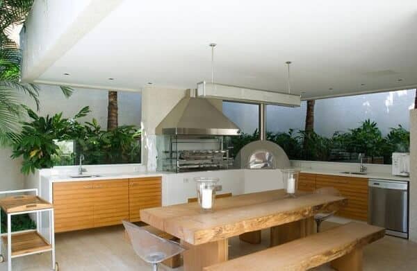 Churrasqueira de vidro com inox