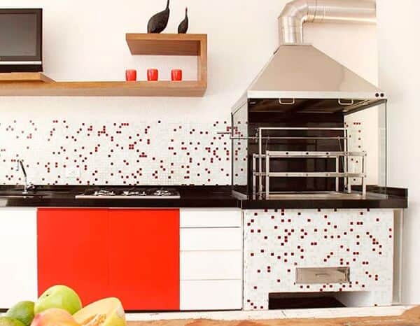 modelo simples de Churrasqueira de vidro