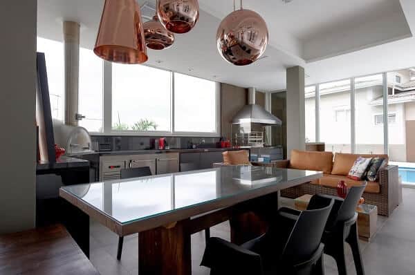 projeto com Churrasqueira de vidro