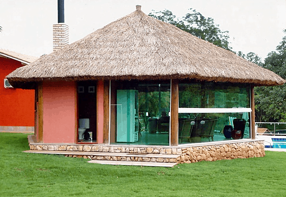 quiosque fechado com vidro