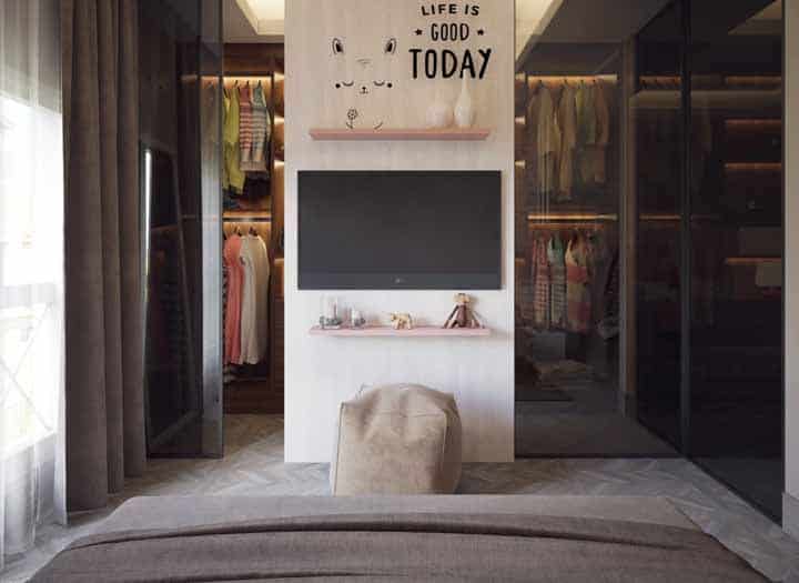 quarto decorado com gesso acartonado