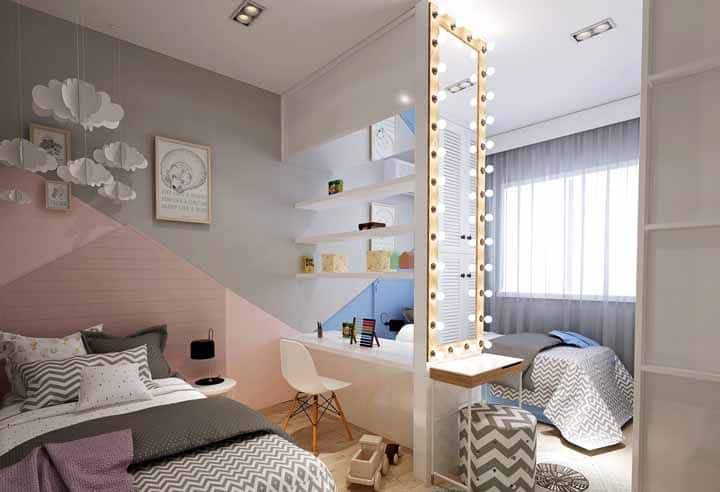 quarto decorado com gesso