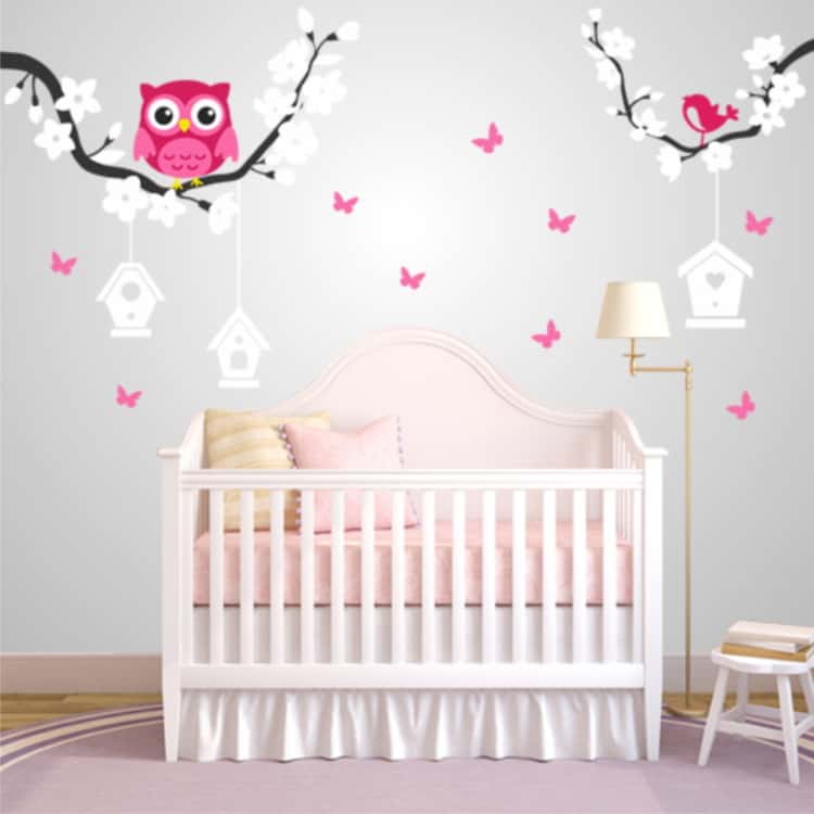 adesivo para quarto de bebê coruja