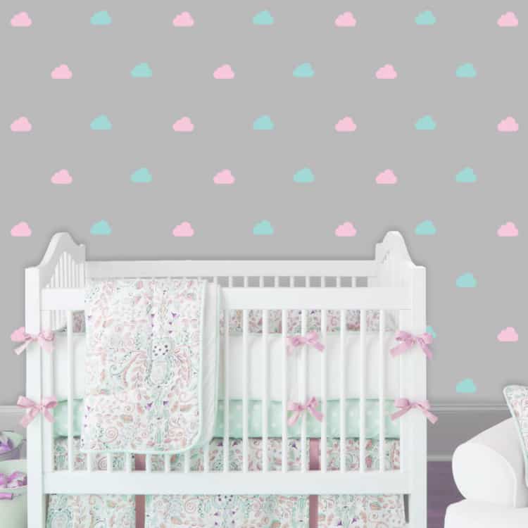 adesivo para quarto de bebê nuvem feminino